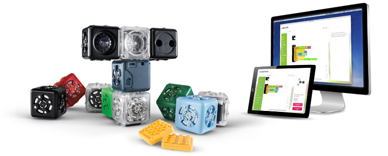 Cubelets® robot blocks, Bluetooth Cubelet, Cubelets Blockly, Bluetooth Enabled Mac or PC, iPad