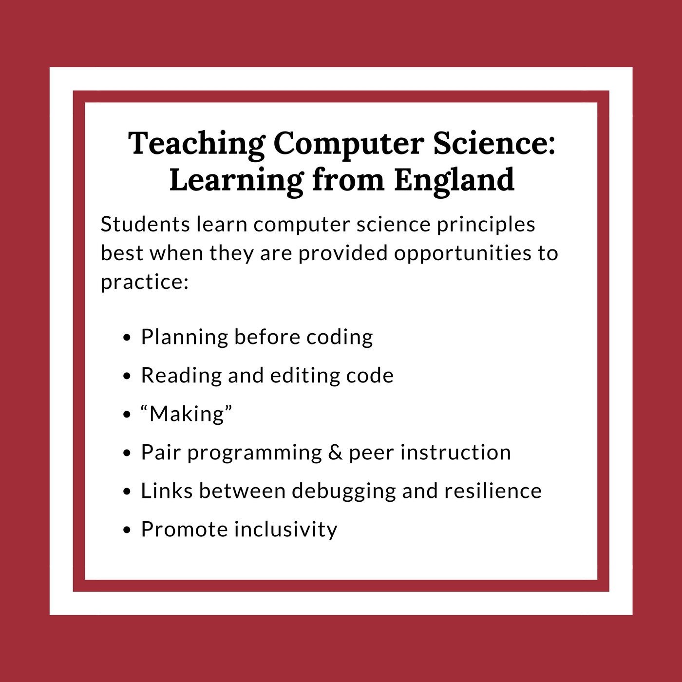 The principles of computer science are just like any other subject - they require practice.